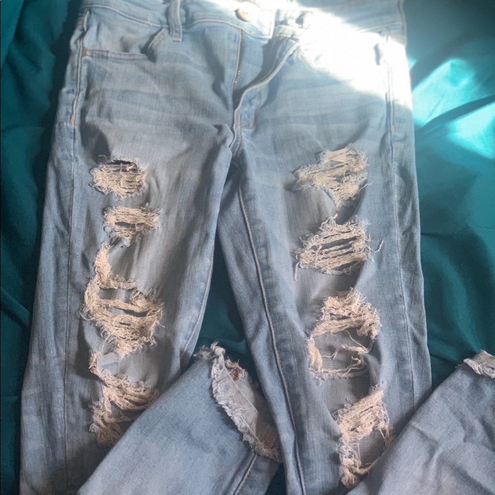 American Eagle mid-rise ripped jeans
